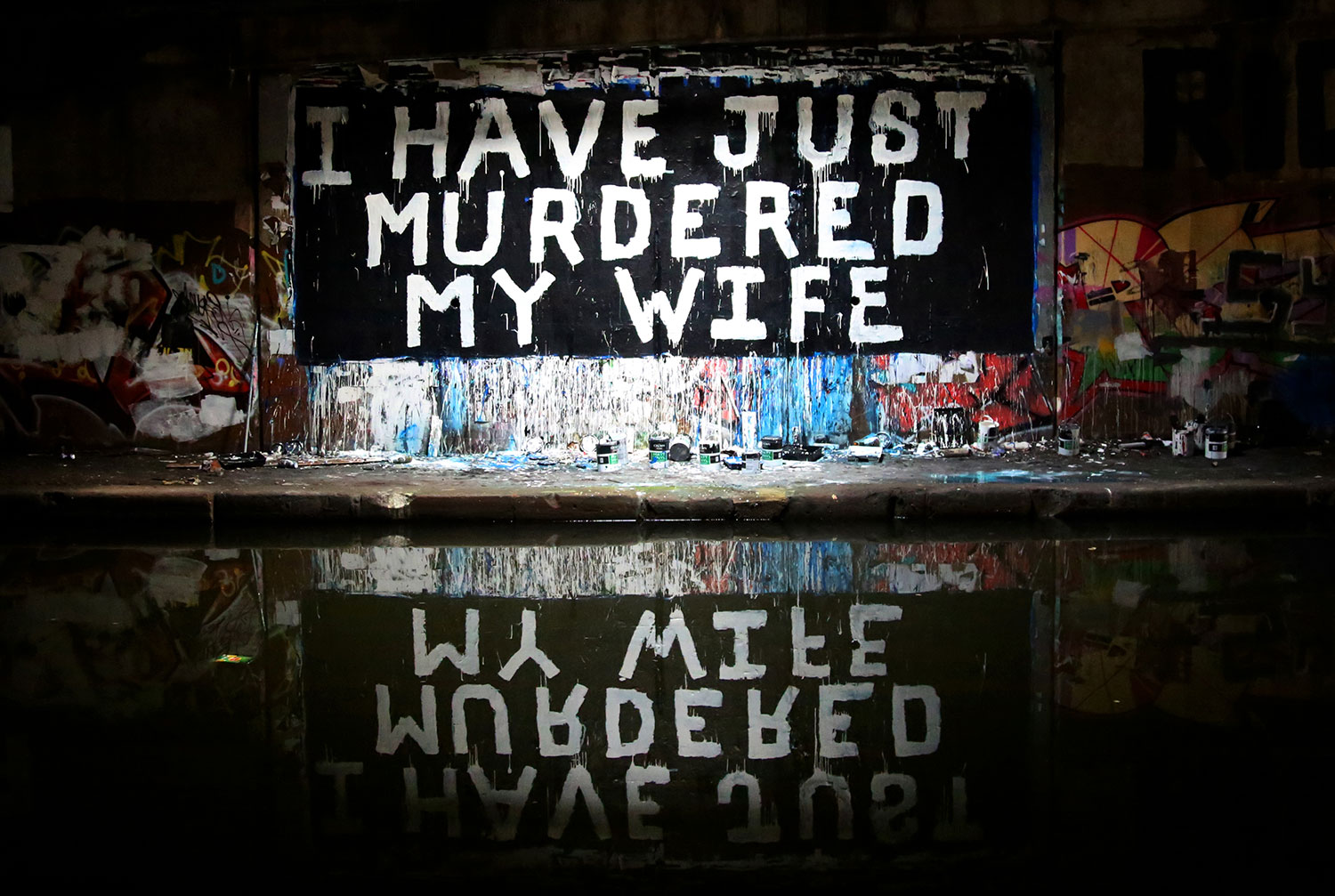 I HAVE JUST MURDERED MY WIFE painting